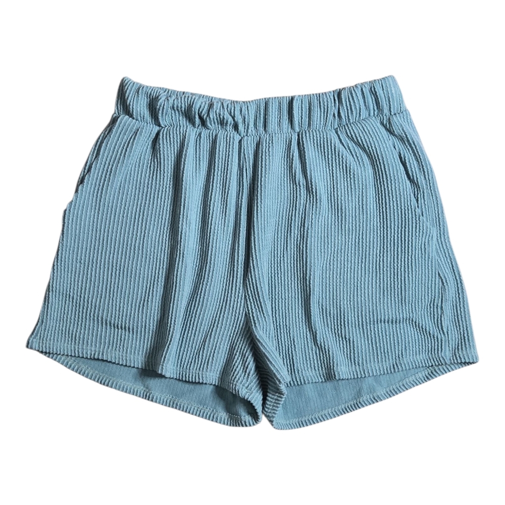 Fashion Nova Blue High Waist Ribbed Shorts